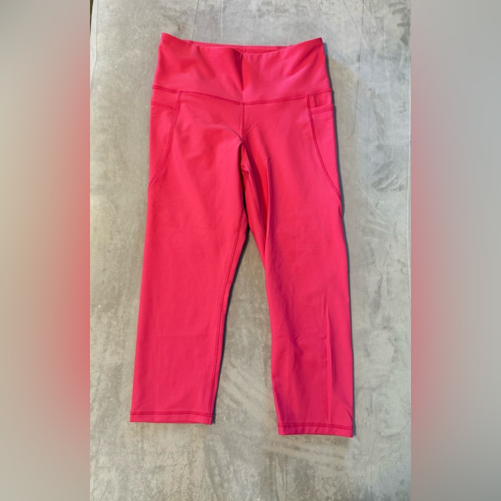 Old Navy High Rise Power Soft Cropped Leggings Bright Pink